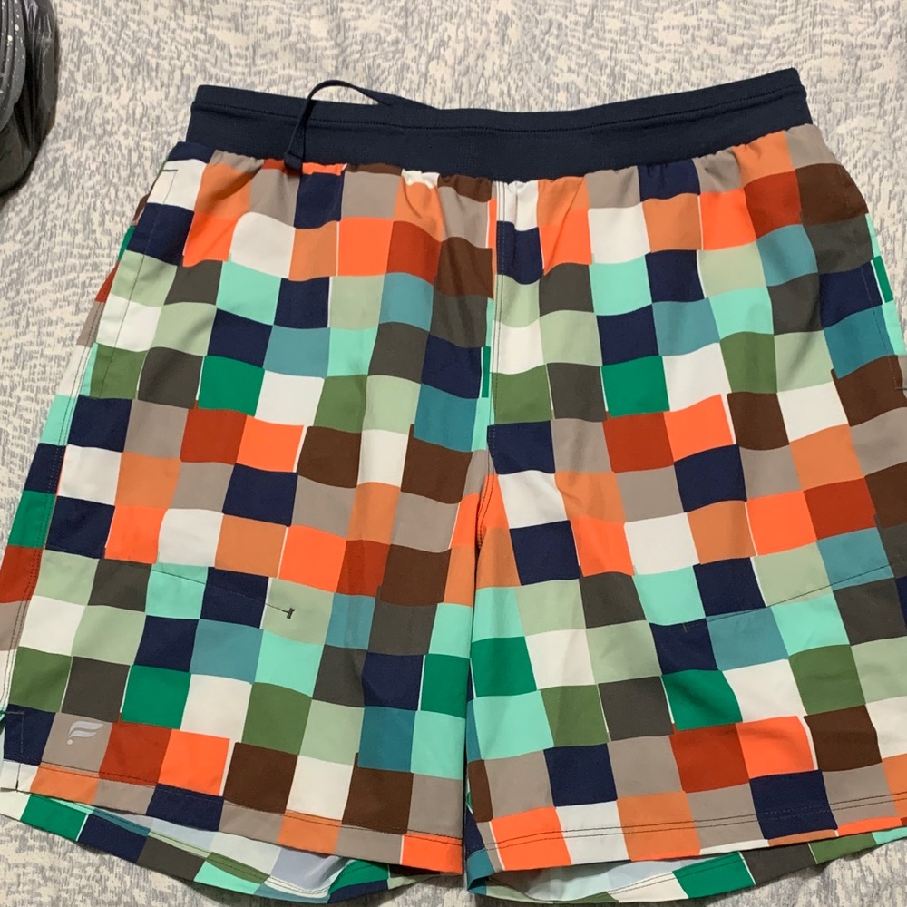 Fabletics Multicolor Checkered Athletic Shorts - image 1